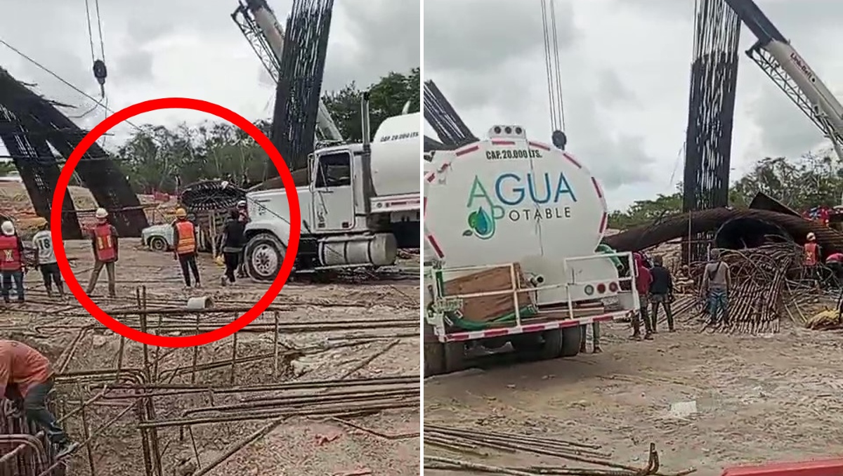 La obra del Tren Maya colapsó por la lluvias intensas que se registraron en Quintana Roo. | Especial