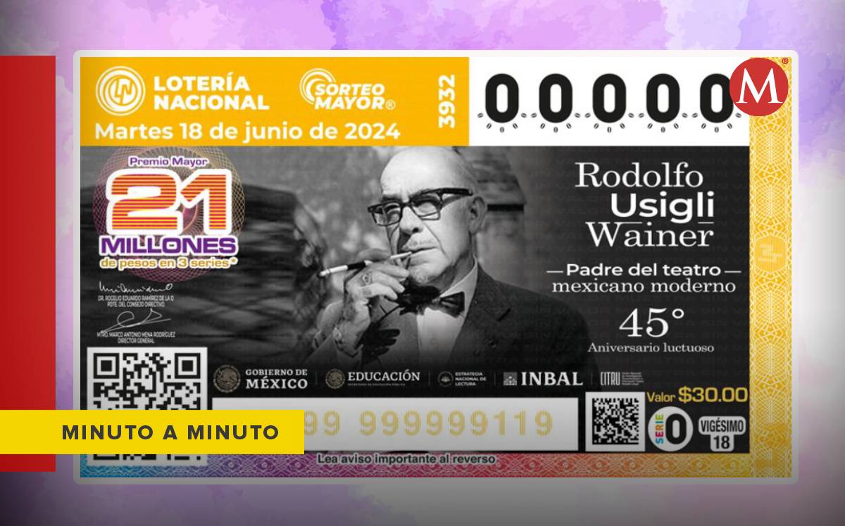 El Sorteo Mayor conmemora el 45 Aniversario Luctuoso de Rodolfo Usigli Wainer | MILENIO