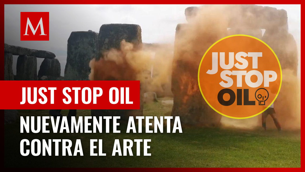 Activistas vandalizan Stonehenge con pintura naranja y son detenidos
