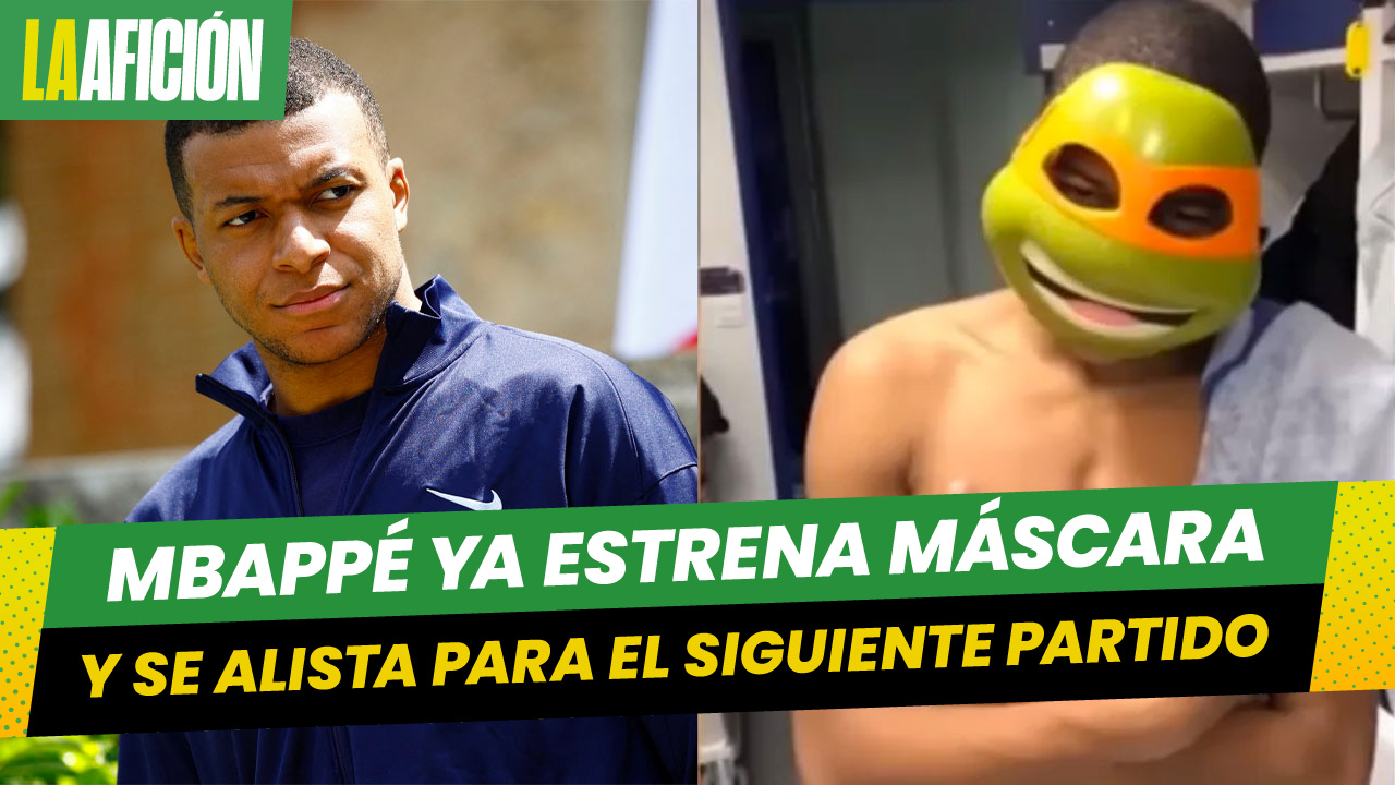 ¿Donatello? Así luce la máscara que usa Kylian Mbappé tras su lesión en la nariz