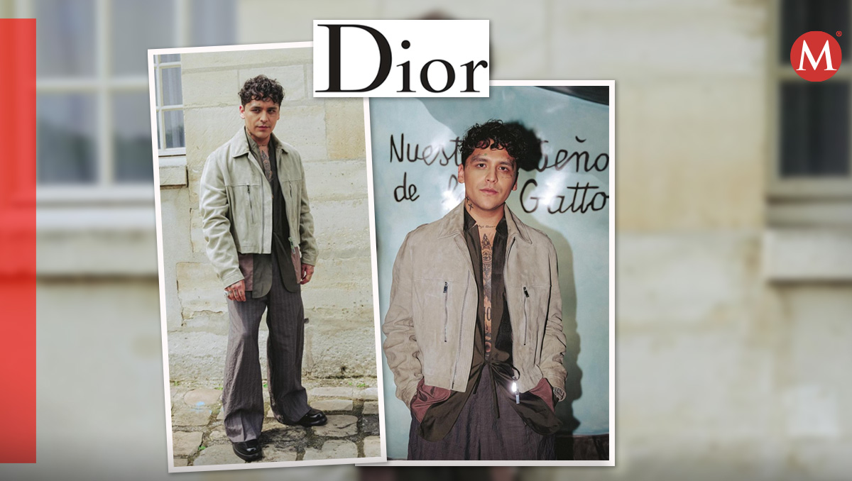 Christian Nodal presume lujosa chamarra Dior en la semana de la moda de París | ESPECIAL