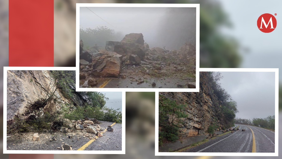 Cierran carretera antigua a Tula por derrumbe de rocas y tierra