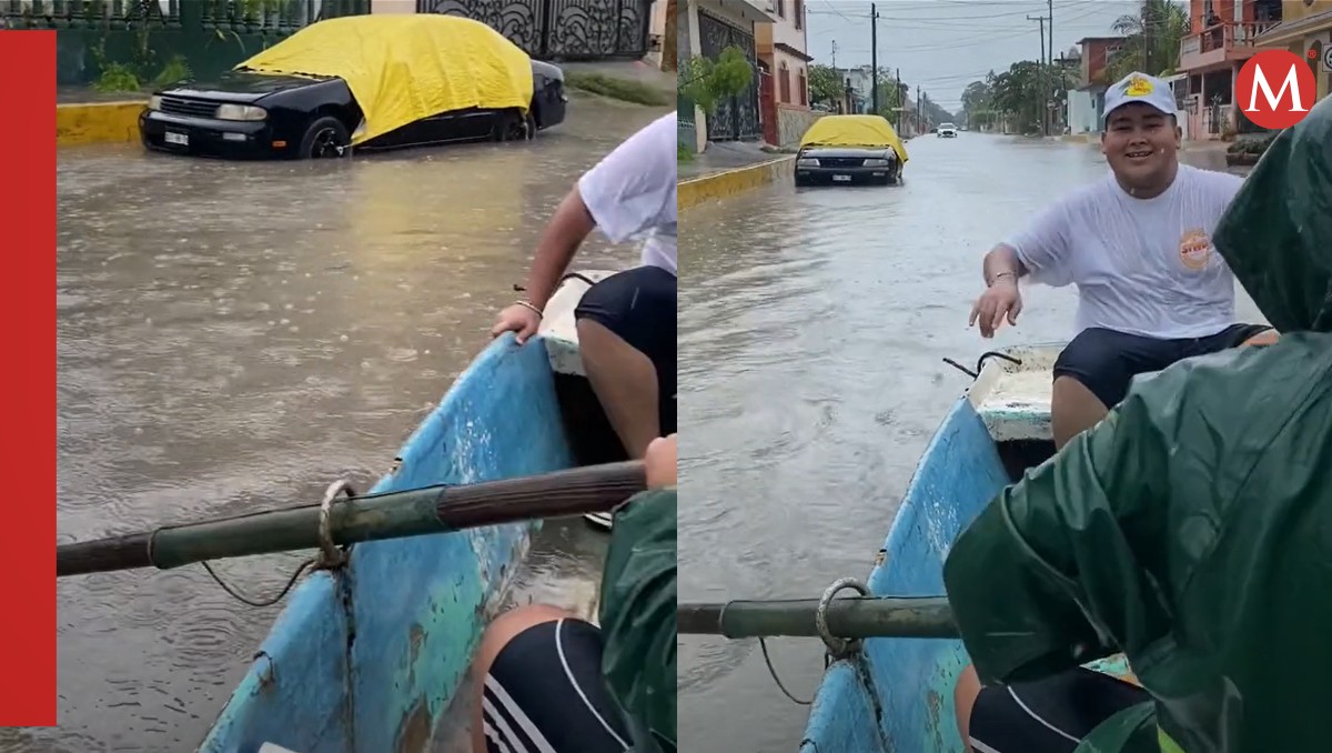 Recorren las calles en lancha. (Especial)