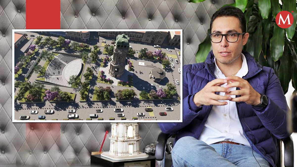 Render del posible proyecto de renovación para la Plaza Independencia de Pachuca