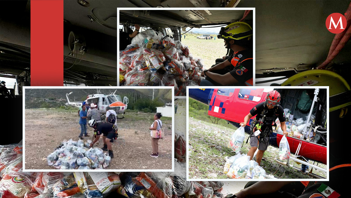 Fuerza Civil entrega apoyos a  incomunicados en el sur de Nuevo León. Fotos: Mayte Villasana