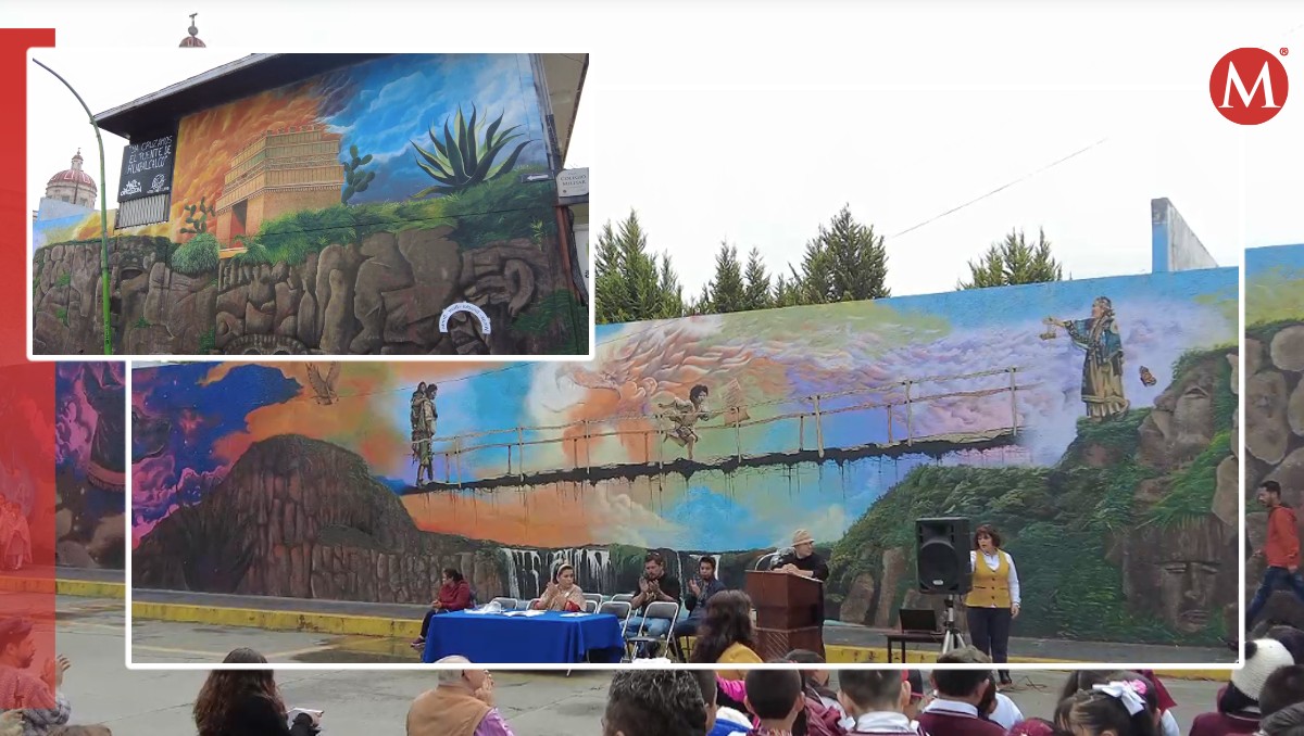 Mural conmemora el primer aniversario de Huapalcalco como Zona de Monumentos Arqueológicos