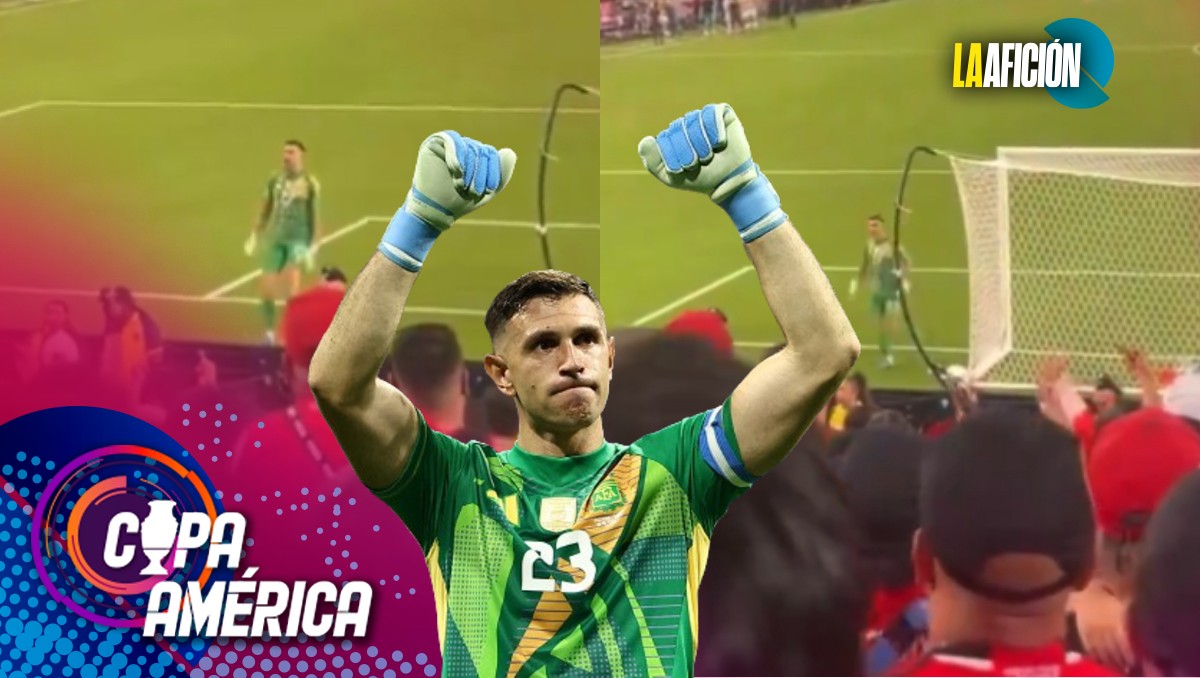 'Dibu' Martínez hace de las suyas y le festeja el gol de Argentina a los aficionados de Chile (Reuters/Captura X)