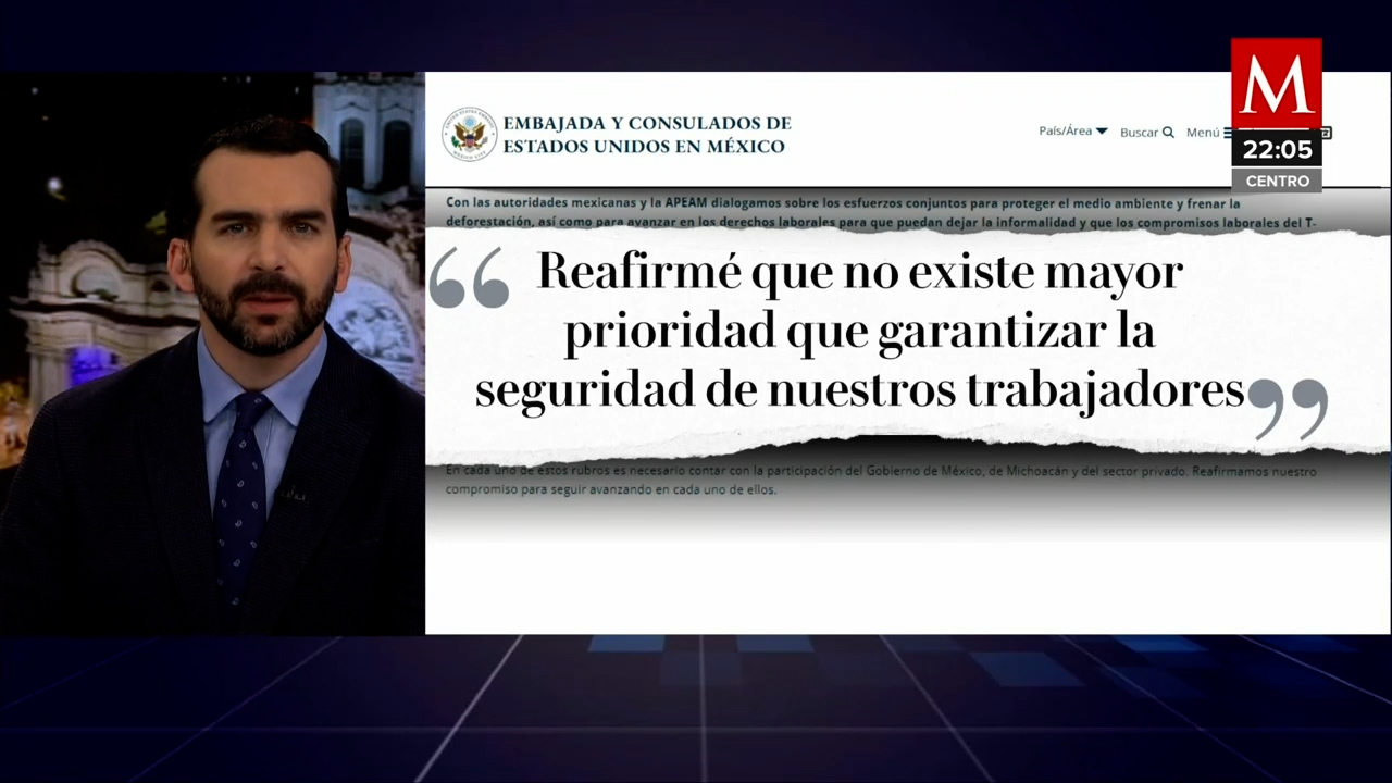 Embajador Salazar prioriza seguridad de trabajadores en retoma de exportación de aguacate