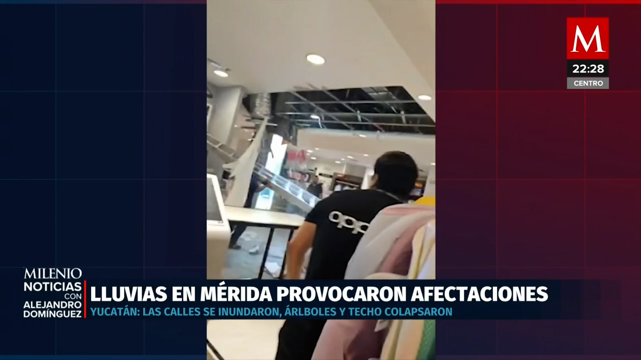 Fuertes lluvias causan inundaciones y daños en Mérida, Yucatán