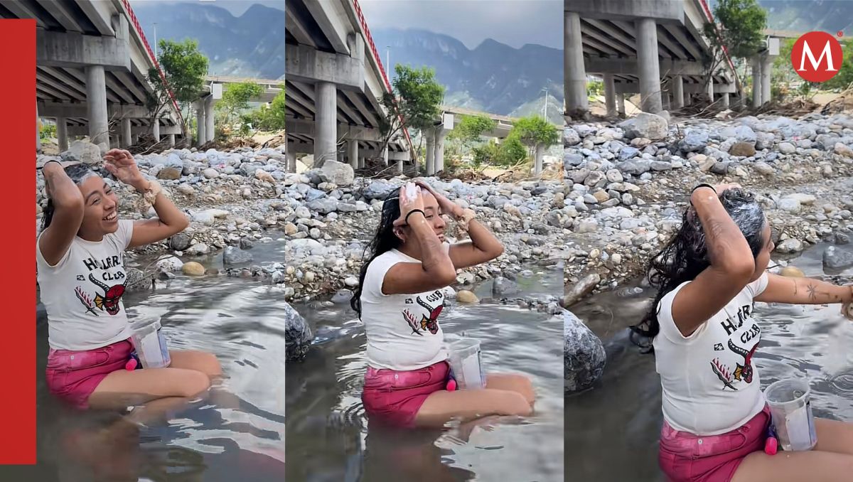 La joven mencionó que no tenía agua en su casa, por lo que recurrió a bañarse en el río Santa Catarina | Especial