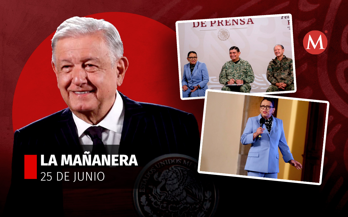 El presidente López Obrador en la mañanera desde Palacio Nacional. | Araceli López