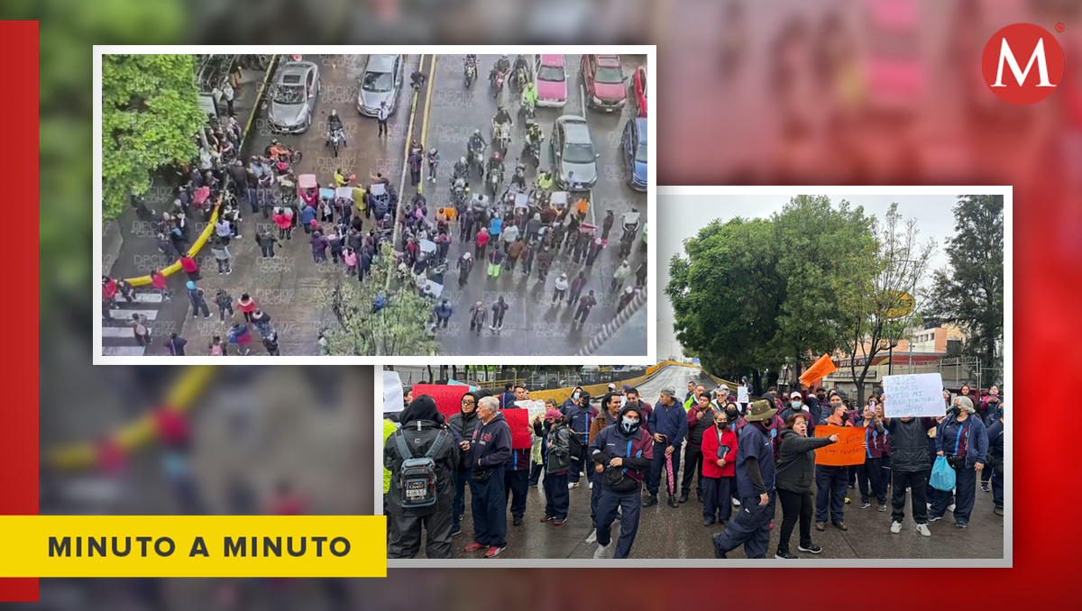 Trabajadores del IPN bloquearon Circuito Interior este martes. | @drugvin y @C5_CDMX