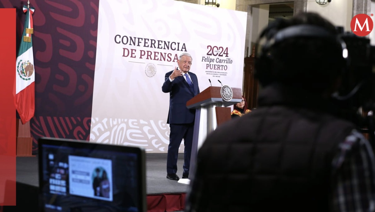 Desde Palacio Nacional, el presidente López Obrador en su conferencia mañanera. | Ariana Pérez