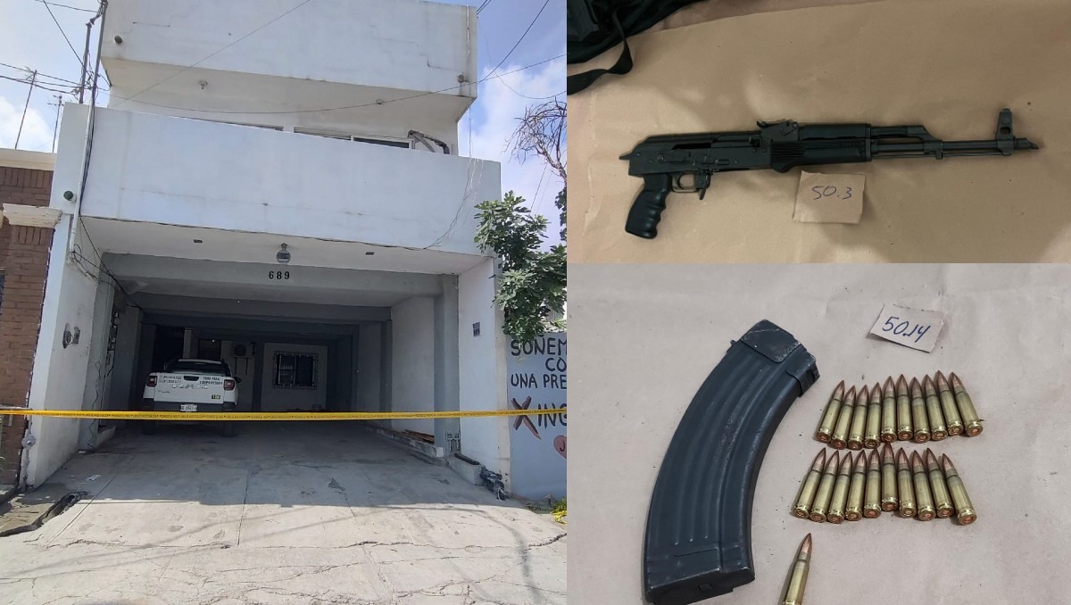 Cateo en San Pedro: hallan armas y equipo táctico. Fotos: Especial