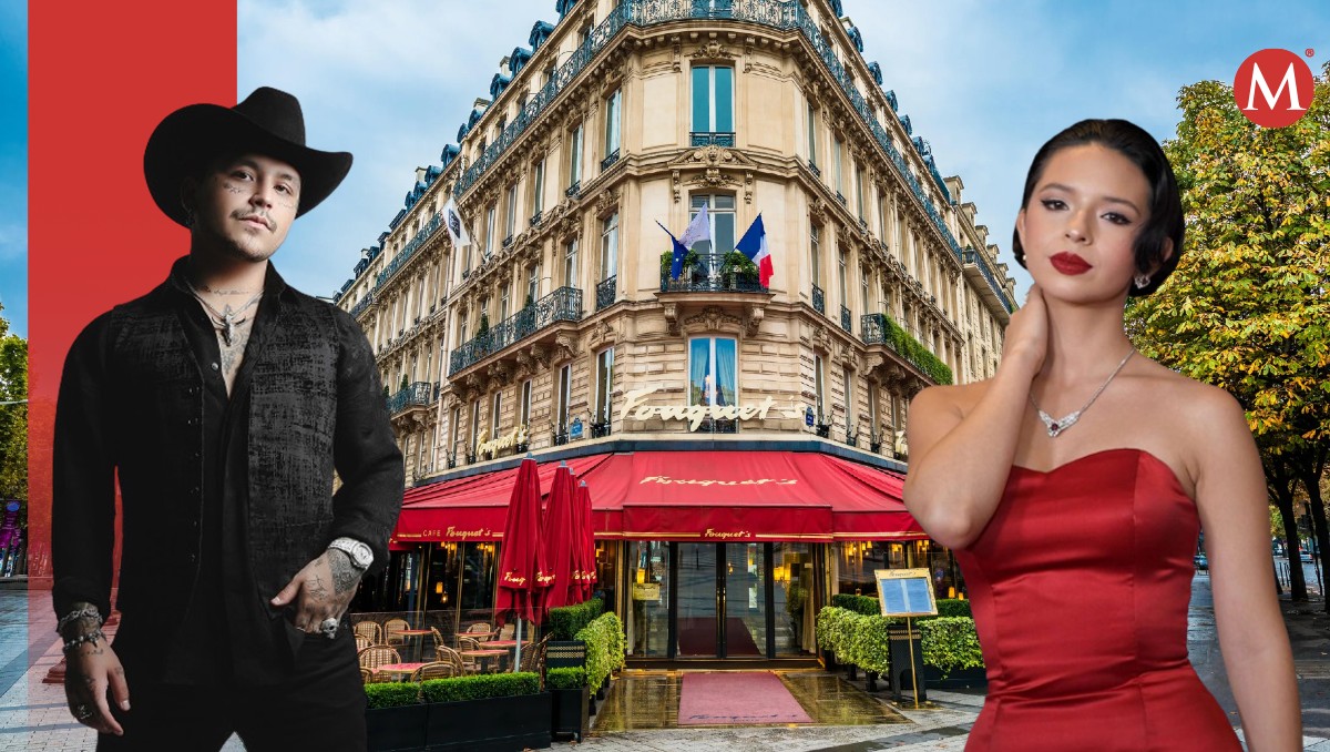 Durante su estancia en París, Ángela Aguilar y Christian Nodal cenaron en el restaurante del Hotel Barrière Le Fouquet’s. (Especial)