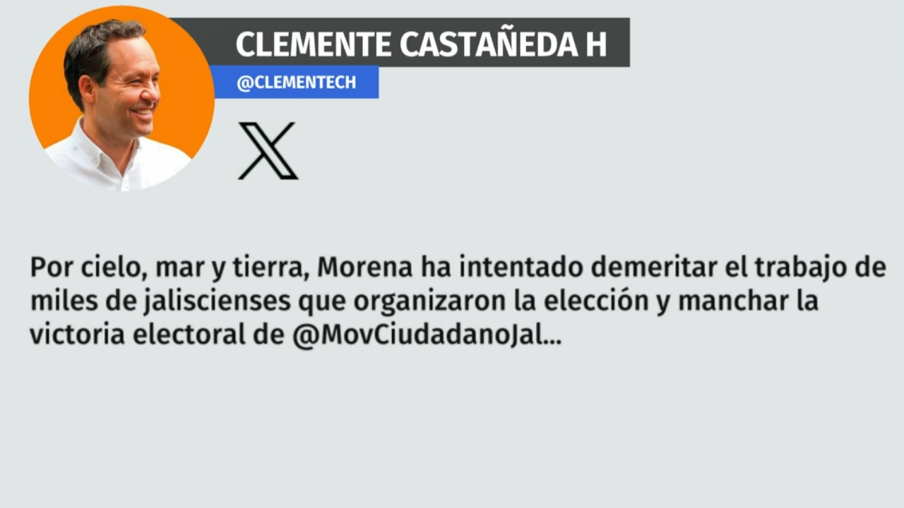 Clemente Castañeda acusa a Morena de intentar manchar la victoria de MC en Jalisco