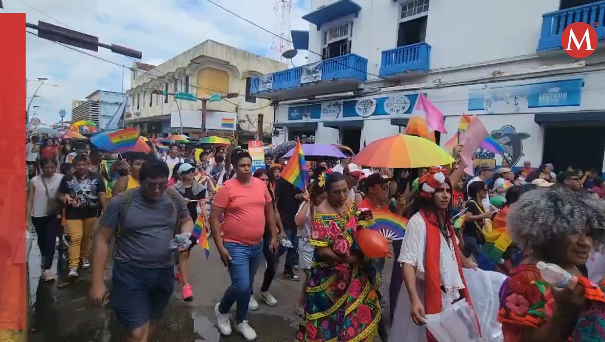 Durante la Marcha del Orgullo en Tapachula se registró la presencia de migrantes que apoyan a la comunidad LGBT+. Foto: (Especial)