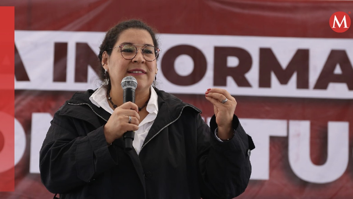 La ministra Lenia Batres en la asamblea informativa de reformas constitucionales del Poder Judicial. | Ariana Pérez