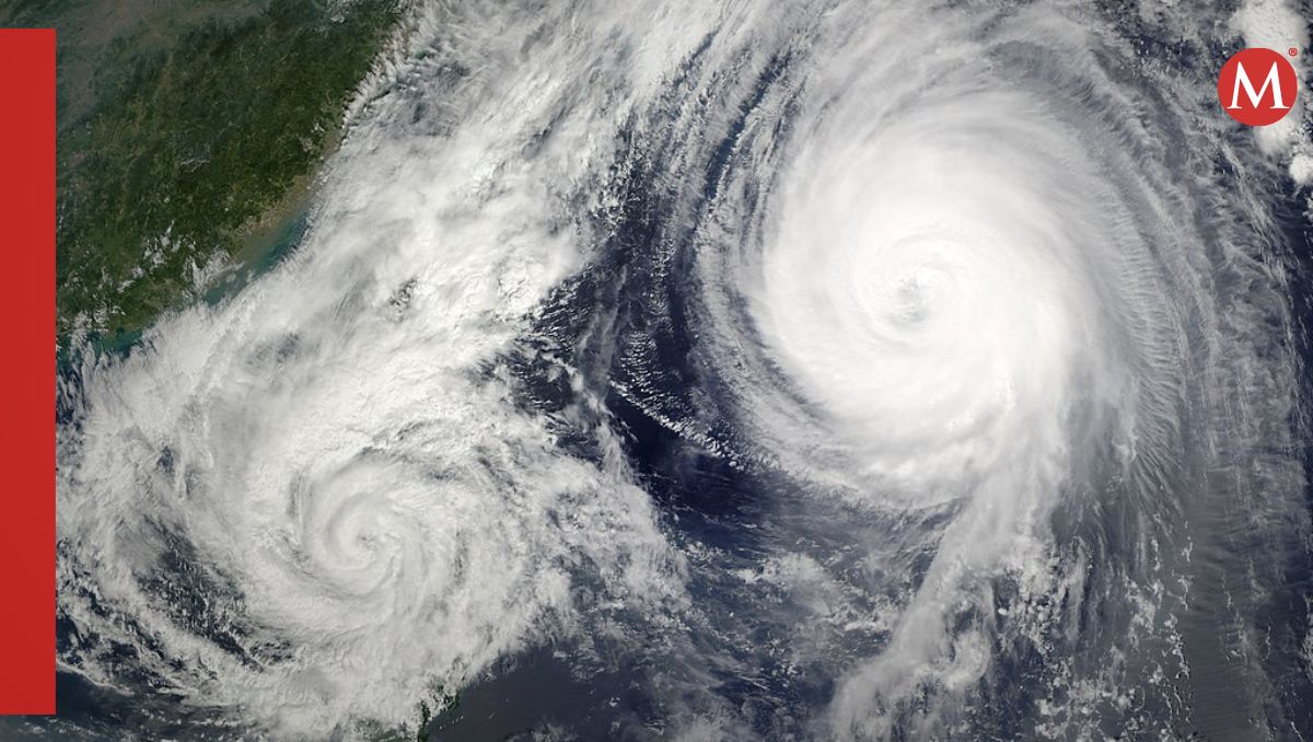 Interacción entre dos huracanes en el mar de Filipinas | Foto: NASA
