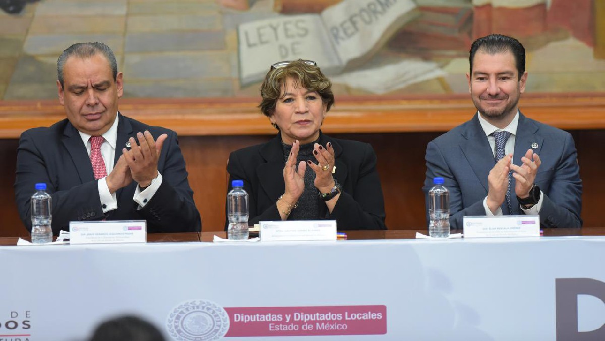 Delfina Gómez en los  Diálogos Nacionales de la reforma judicial. Foto: (Especial)