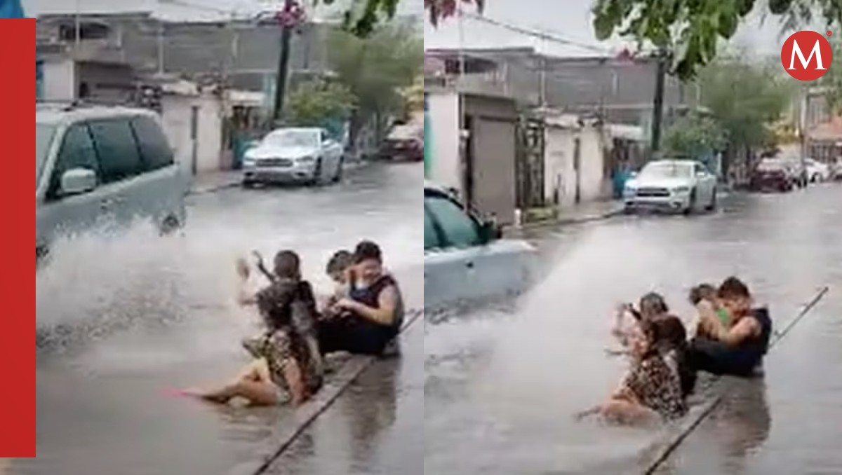 Niños juegan con inundaciones. | ESPECIAL