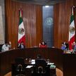 Magistrados del Tribunal Electoral durante sesión pública