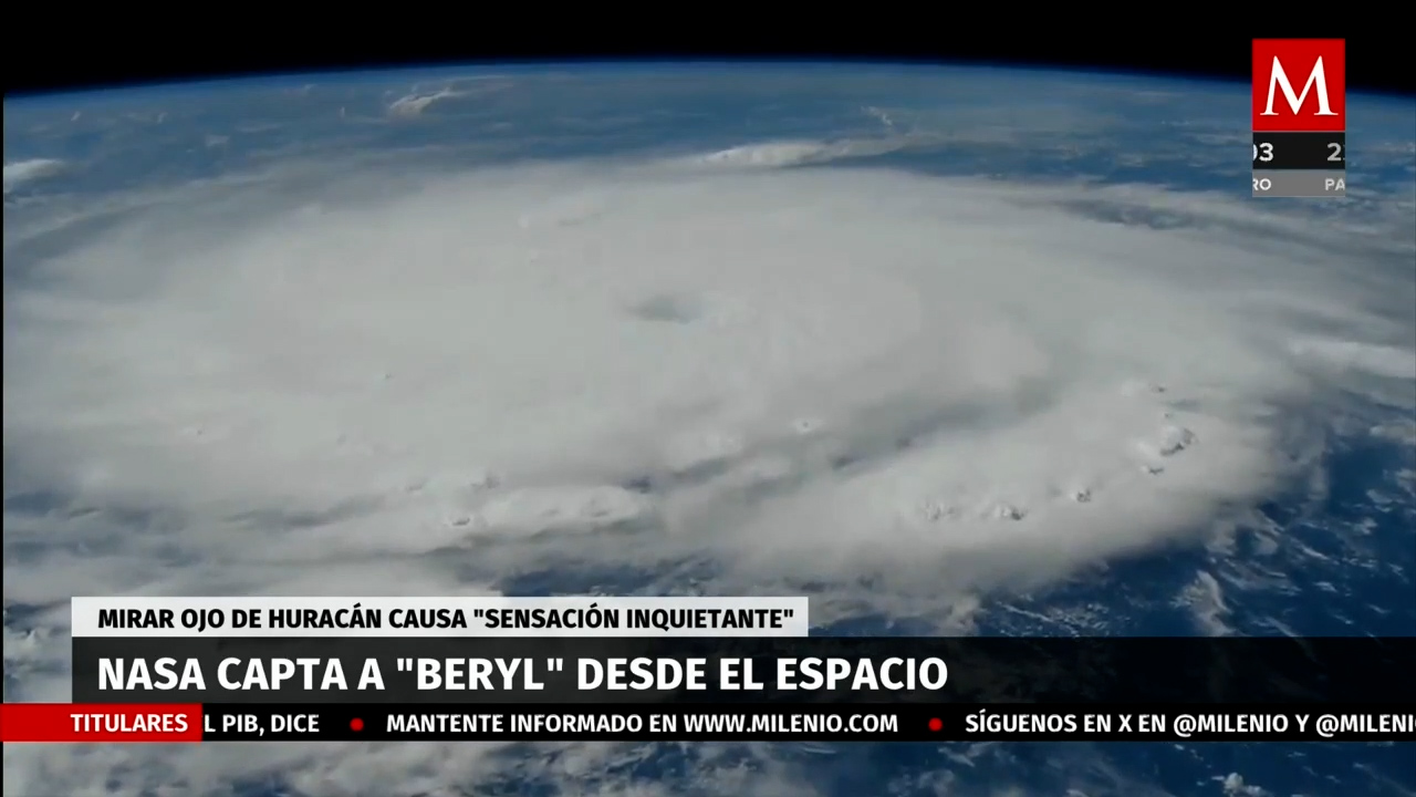 NASA captura al huracán 'Beryl' desde el espacio en su evolución a categoría cinco