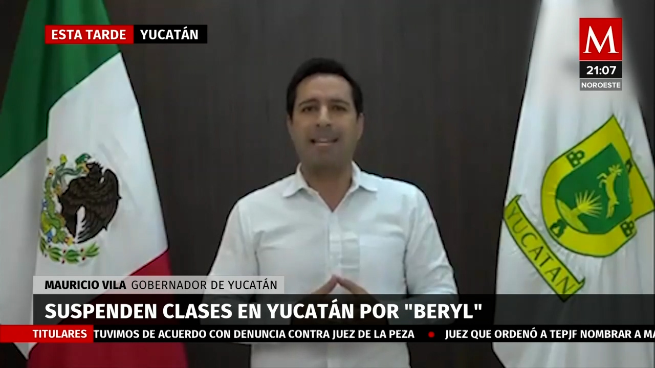 Yucatán suspende clases por seguridad ante huracán 'Beryl'