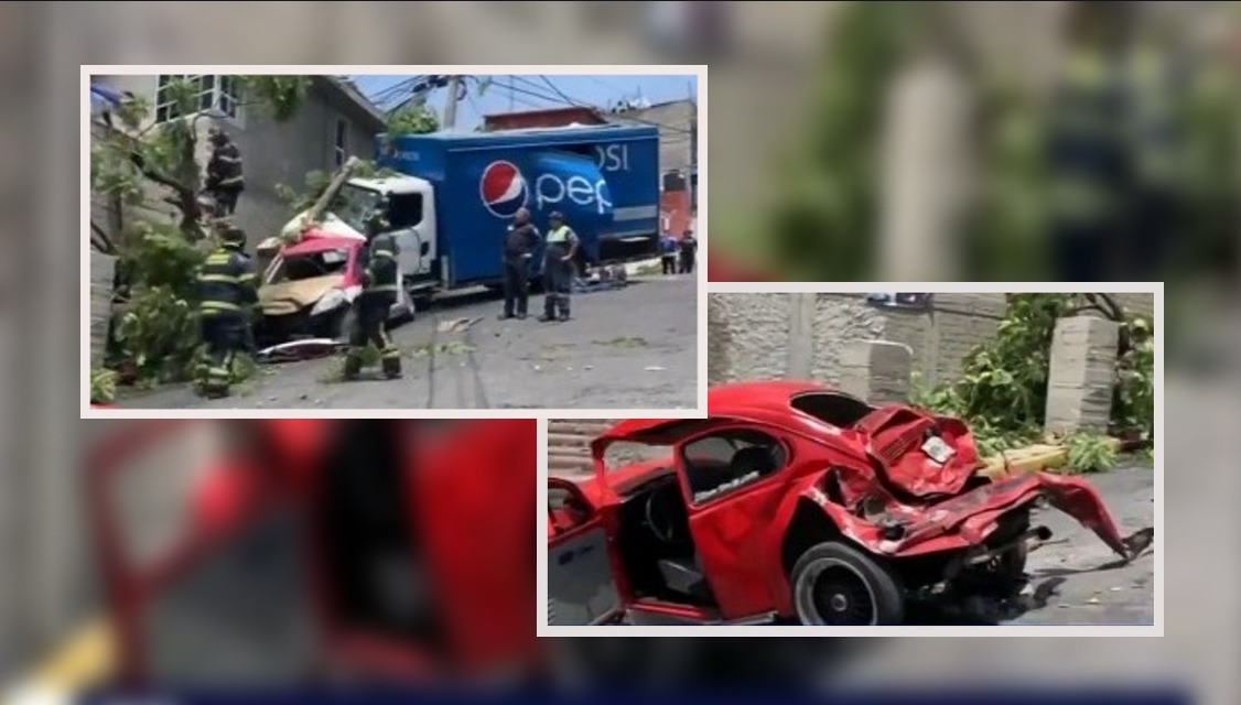 Accidente en Gustavo A. Madero deja dos lesionados.