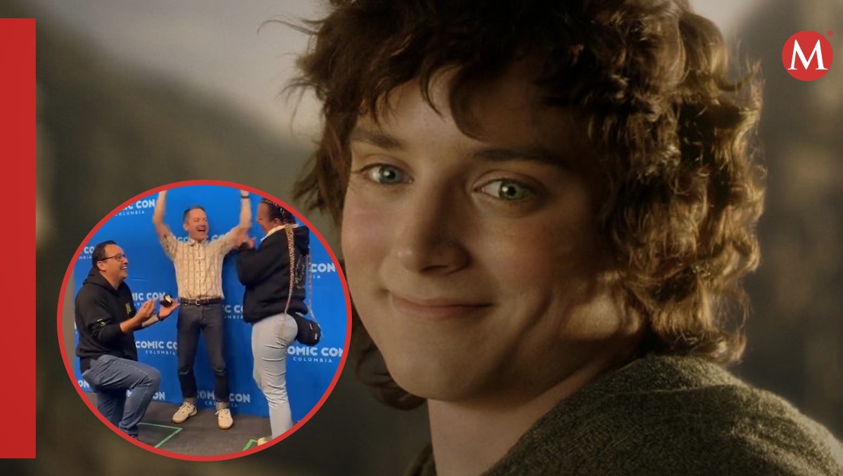 Elijah Wood en pedida de mano con fan de El Señor de los Anillos