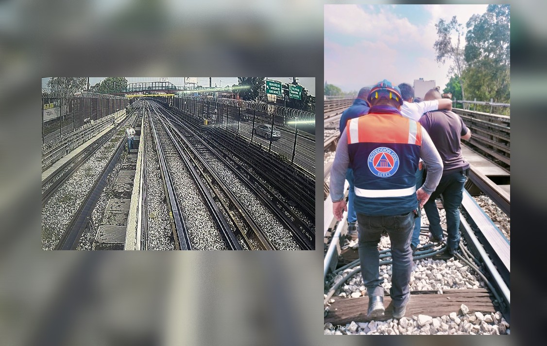 Hombre desciende a vías del Metro. (Foto: @MetroCDMX)