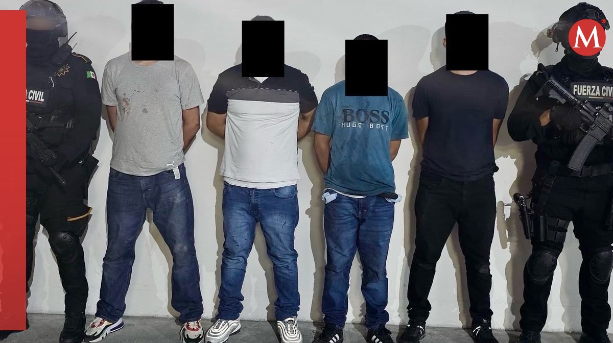 Hombres detenidos en Escobedo. Foto: Especial