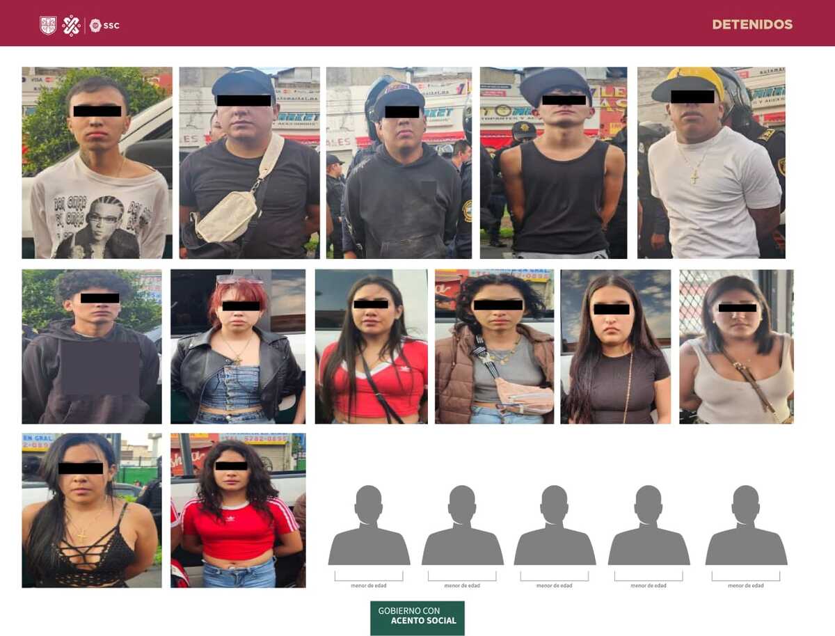 Entre los detenidos había cinco menores de edad.