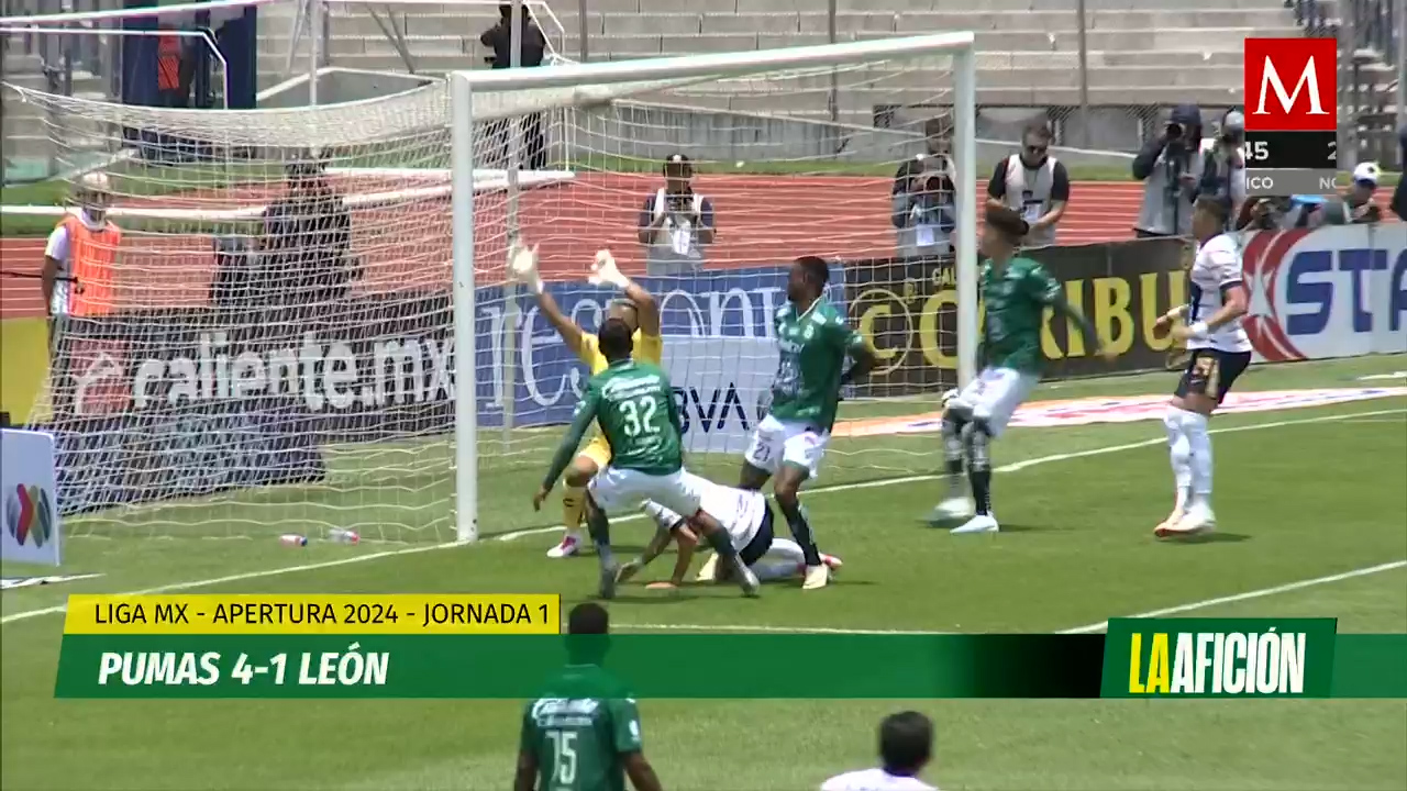 ¡Pumas arranca con fuerza! Goleada 4-0 al León en el Apertura 2024