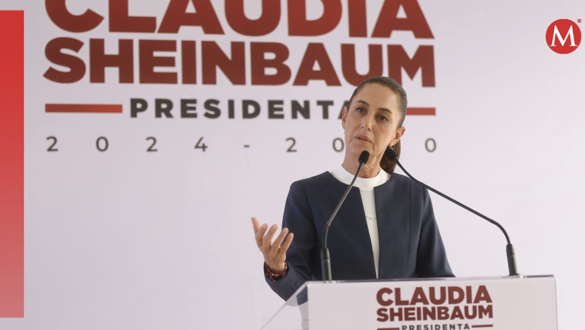 La virtual presidenta electa, Claudia Sheinbaum, en conferencia de prensa hoy. | Araceli López