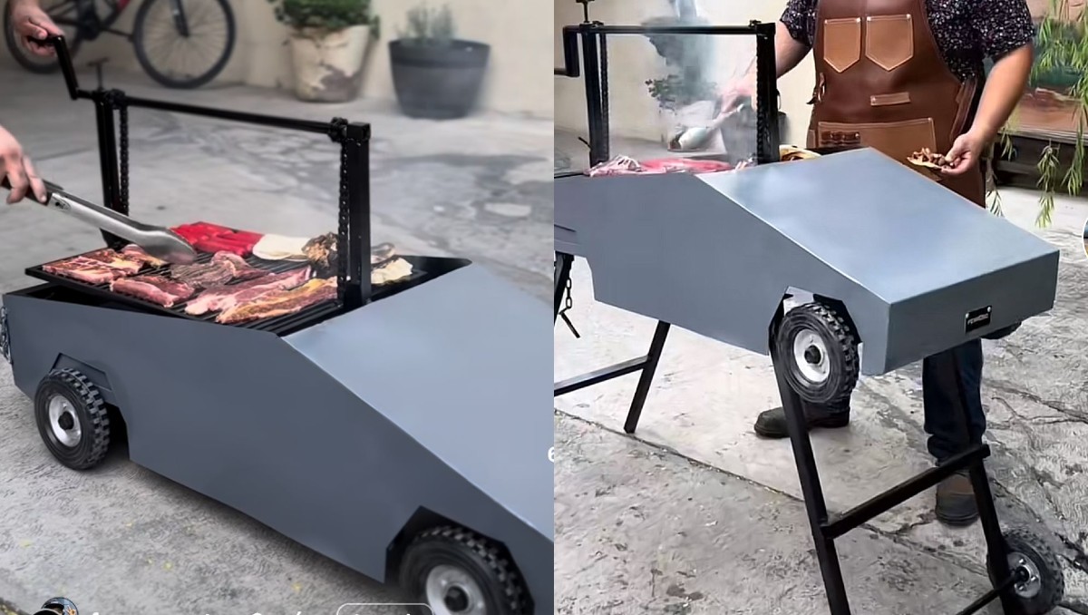 Asador de carne en forma de Cybertruck | Especial.