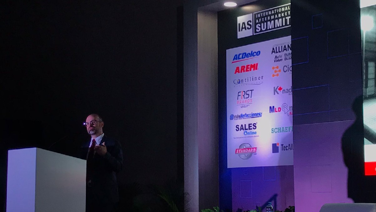 Paul McCarthy, presidente y director general de MEMA Aftermarket Suppliers en el “International Aftermarket Summit”. Foto: Especial.
