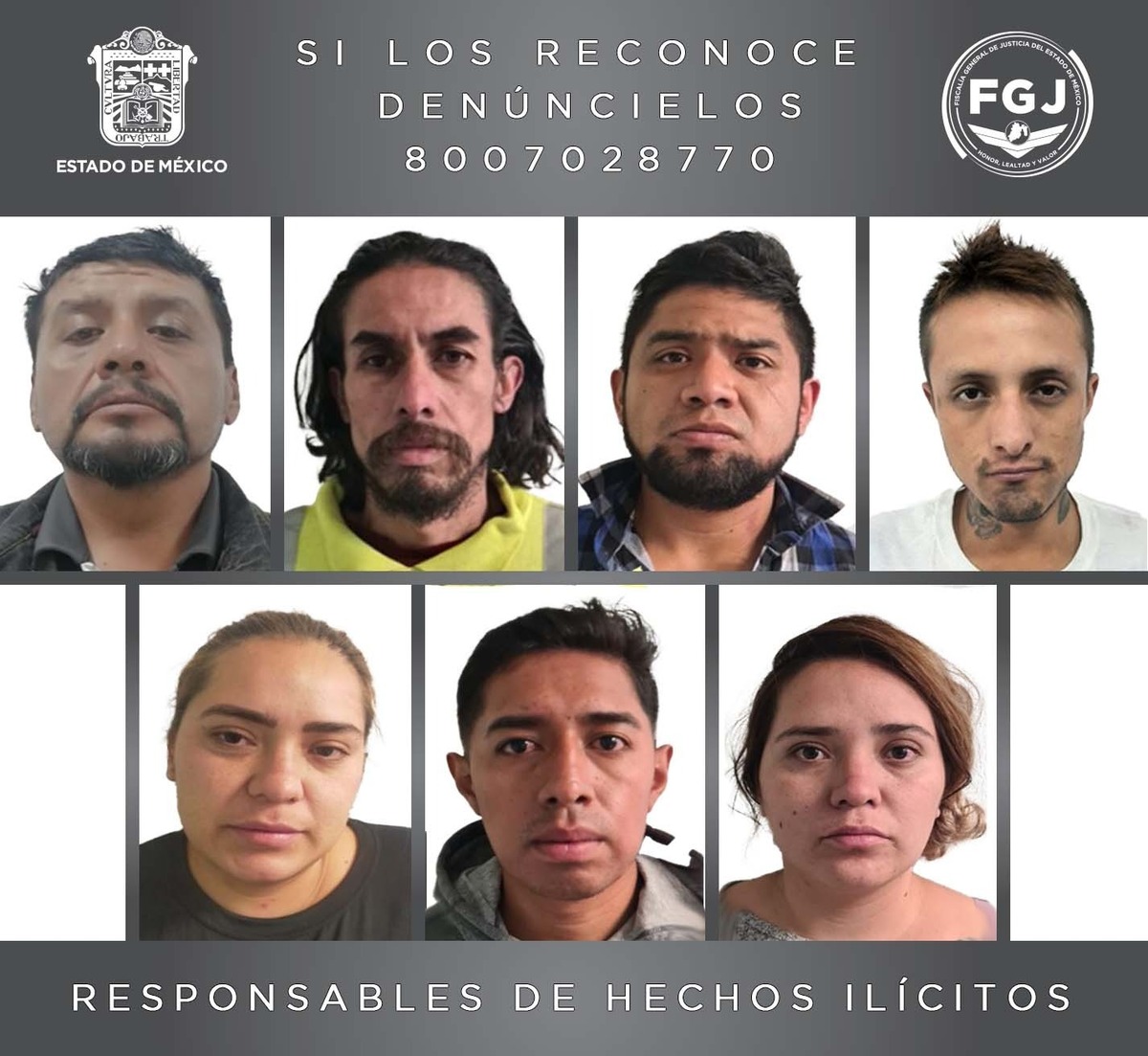 Sentencian a siete extorsionadores del Estado de México.