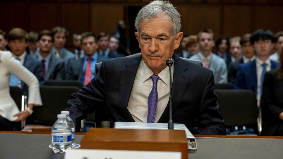 El presidente de la Reserva Federal de Estados Unidos, Jerome Powell, en audiencia en el Capitolio en Washington. Julio de 2024. Foto: (Reuters)
