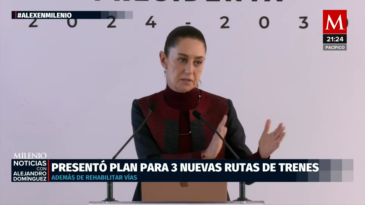 Claudia Sheinbaum detalla tres nuevas líneas ferroviarias y descarta reforma de 40 horas laborales