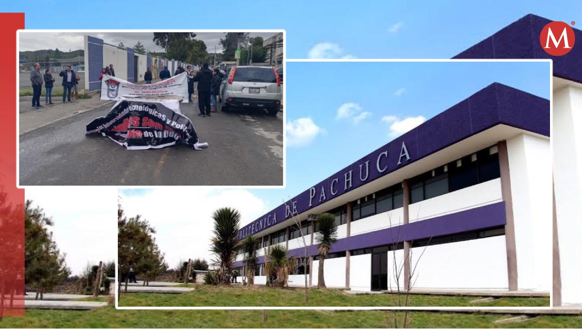 Protesta por mejoras salariales en la Universidad Politécnica de Pachuca