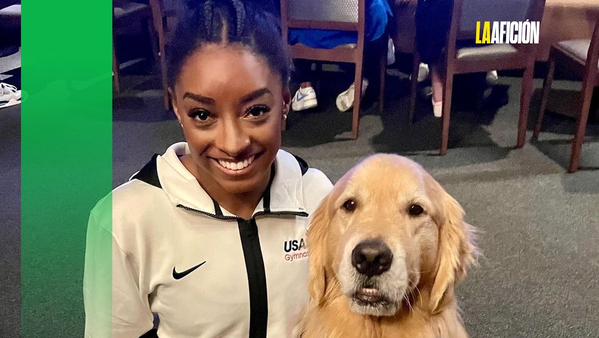 Beacon, el Golden Retriever que es pieza clave en equipo nacional de gimnasia de Estados Unidos (Instagram @goldendogbeacon)
