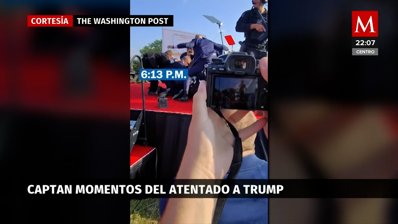 Captan momento del atentado contra Donald Trump