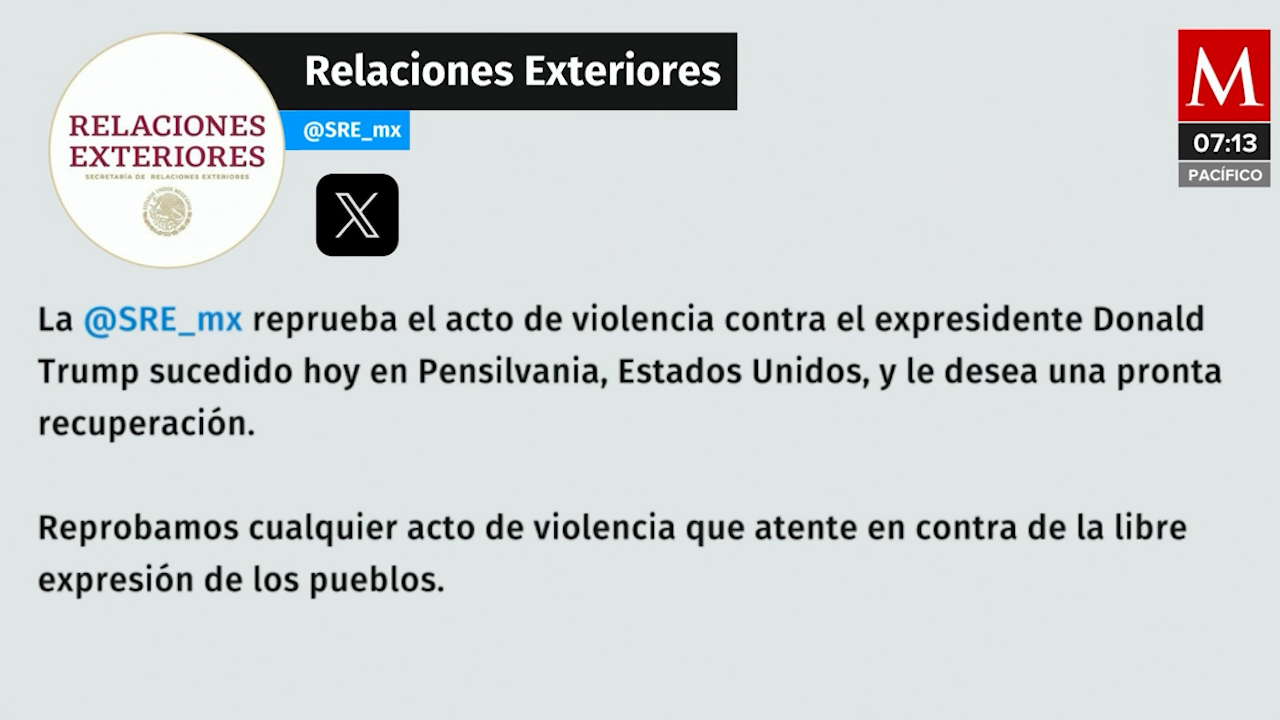 SRE reprueba ataque contra el expresidente Donald Trump