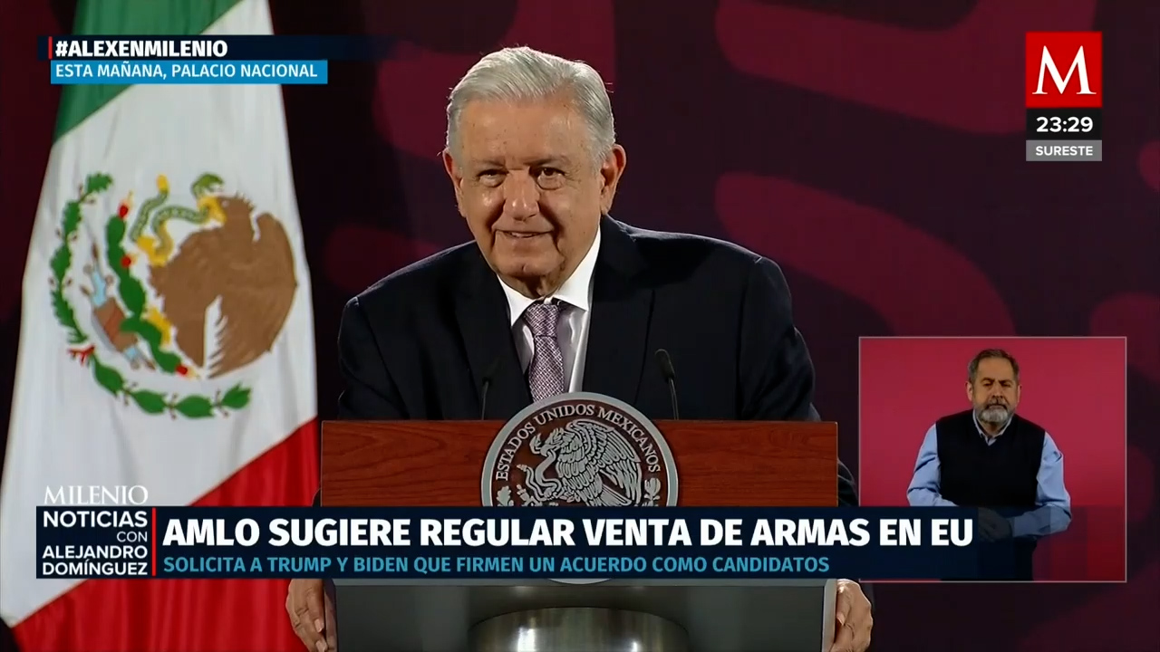 AMLO llama a Biden y Trump a un acuerdo para reducir la venta de armas en EU