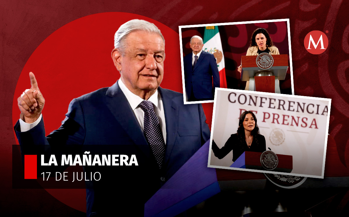El presidente López Obrador en la mañanera desde Palacio Nacional. | Araceli López
