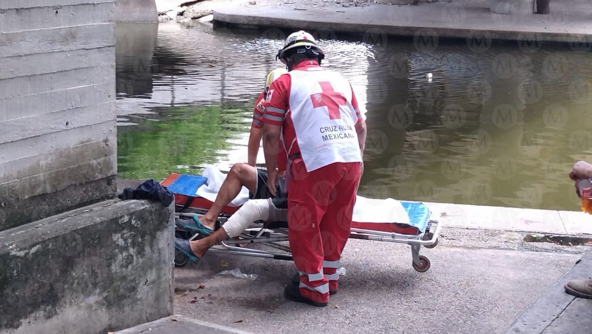 Hombre resulta lesionado al ingresar al canal de la cortadura. (Jesús Alberto García)