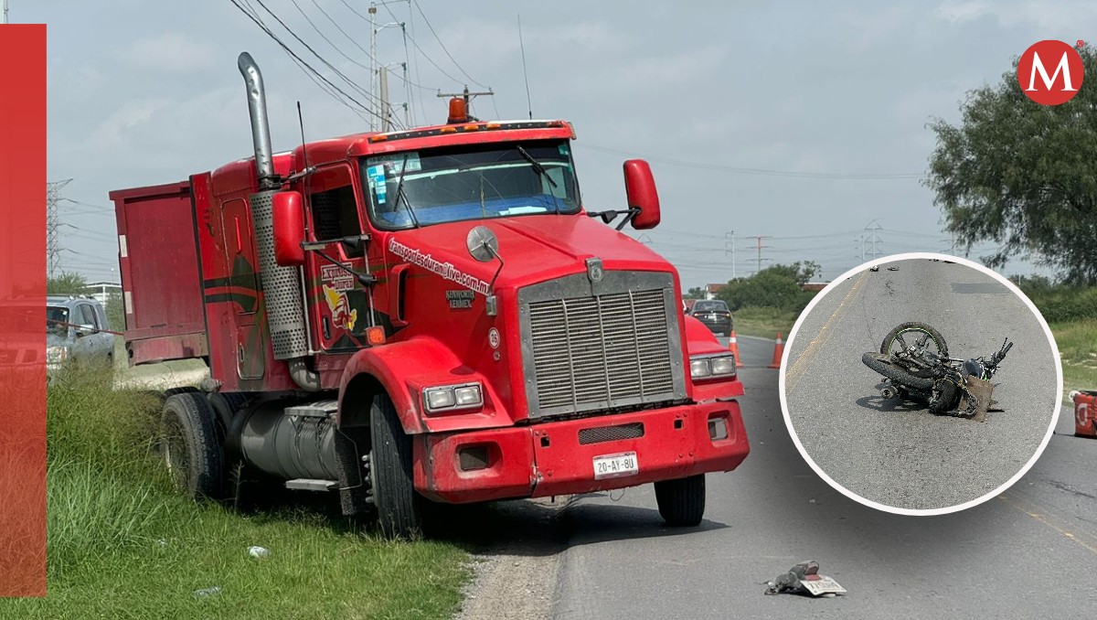 Muere motociclista tras impacto con tráiler en Pesquería. / Martín Ocañas
