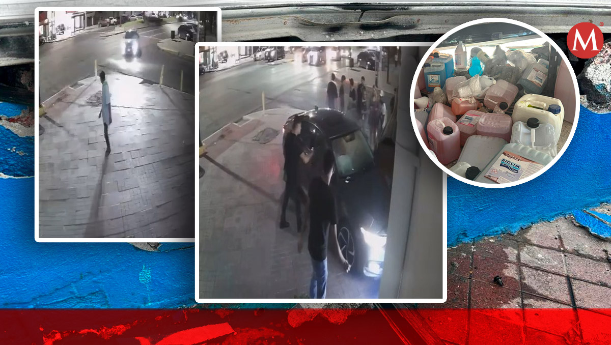 Mujer choca en el Centro de Monterrey. Foto: Especial