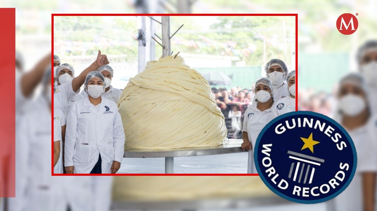 Oaxaca rompe Récord Guinness por la bola de quesillo más grande del mundo. (Foto: Cortesía)